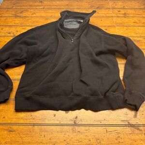 Paradise Collection Black Quarter Zip Pullover Sweatshirt Men's Large Cotton